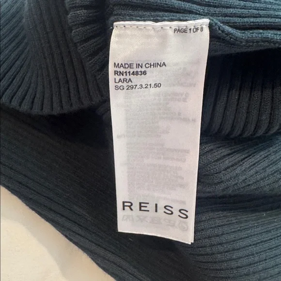 Reiss Lara off shoulder Teal dress - Picture 10 of 12